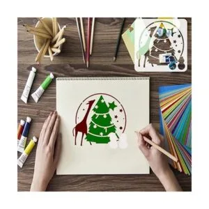 BOSOIRSOU 32 plantillas de pintura de Navidad de plástico_4
