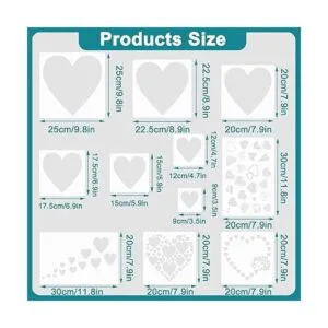 11 plantillas de corazón plantillas de plástico_2