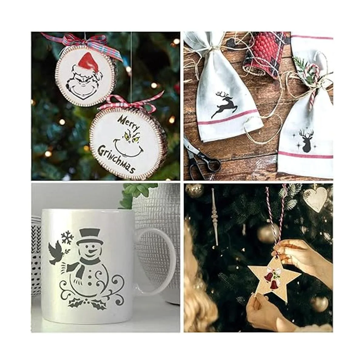 20 plantillas de Navidad pequeñas para pintar sobre madera_3