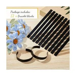 12 pulseras de aluminio anodizado en blanco de 7 x 0.5 x_3