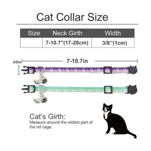 Giecooh 2 Pack Breakaway Cat Collar with BellsAdjustable_4
