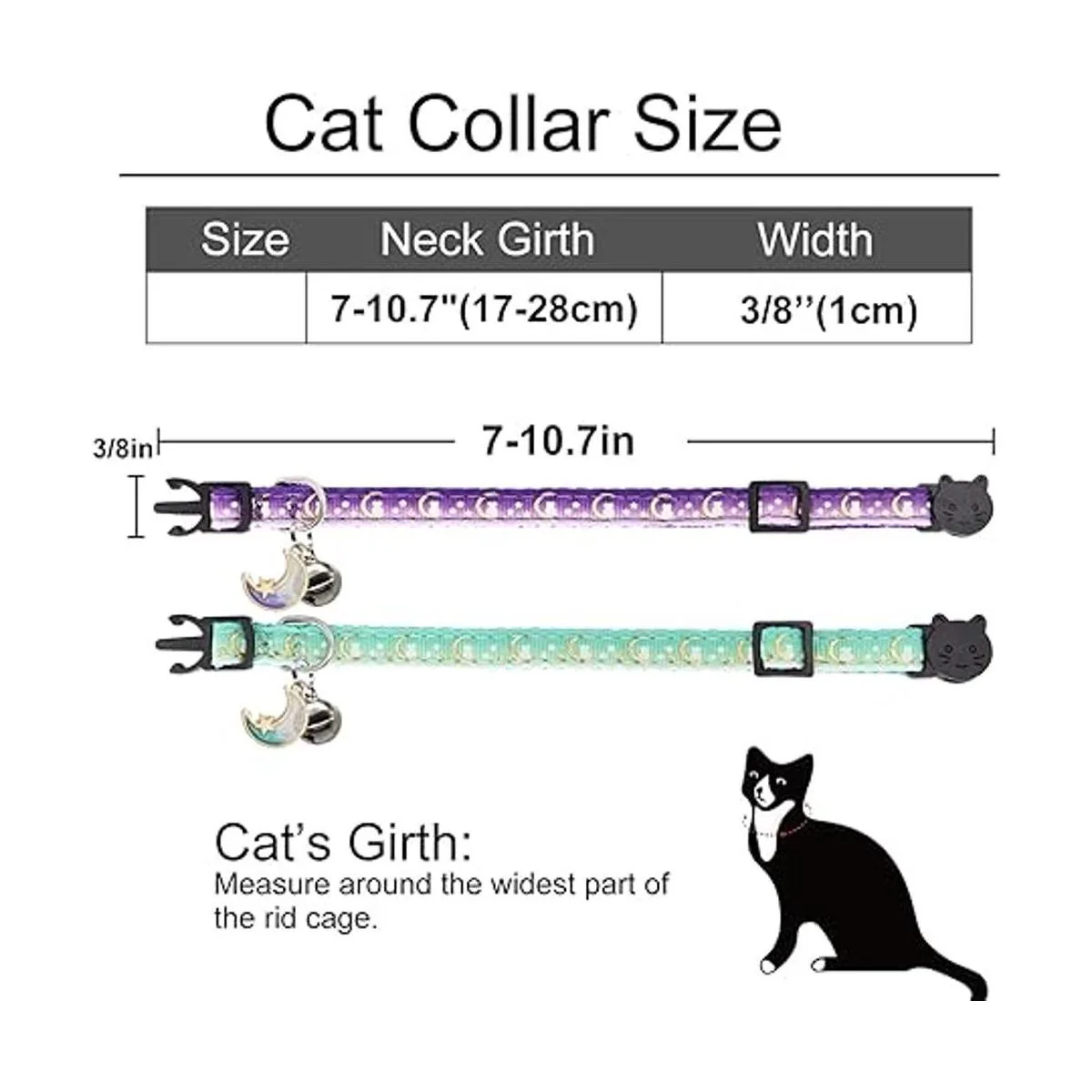 Giecooh 2 Pack Breakaway Cat Collar with BellsAdjustable_4