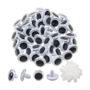TOAOB 50 piezas de ojos de seguridad de plástico negro_1
