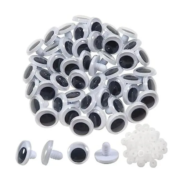 TOAOB 50 piezas de ojos de seguridad de plástico negro_1