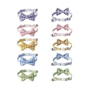 AIITLE Collar de gato con bonita pajarita y campana_7