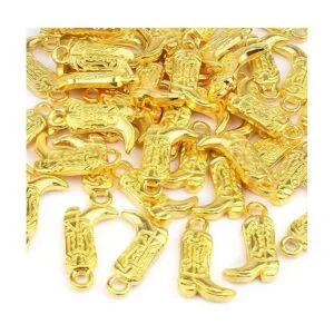 50 colgantes colgantes de aleación estilo vaquero dorado_4