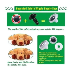 TOAOB 50 piezas de ojos de seguridad de plástico negro_7