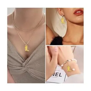 50 colgantes colgantes de aleación estilo vaquero dorado_6