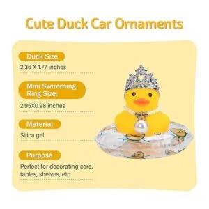 wonuu Adornos de goma de pato para automóvil decoración_3