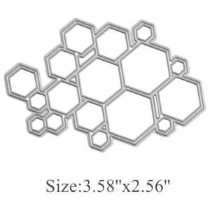 Troqueles de metal con marco hexagonal de celosía_2
