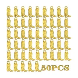 50 colgantes colgantes de aleación estilo vaquero dorado_2
