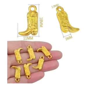 50 colgantes colgantes de aleación estilo vaquero dorado_3