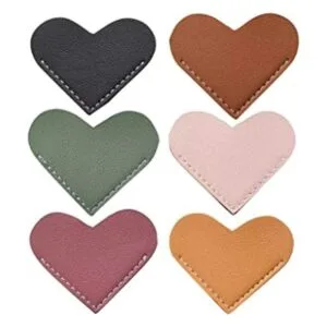 Wayzton Marcador de corazón de cuero 6 piezas de páginas_1