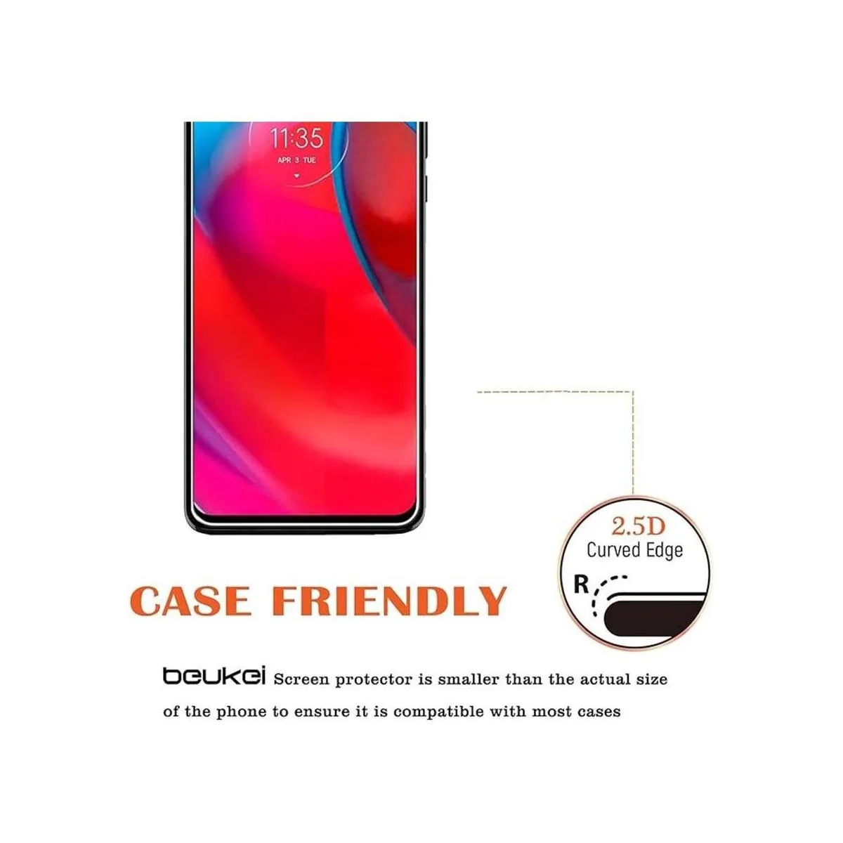 Beukei Protector de pantalla compatible con Motorola Moto_5