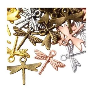 100 colgantes de libélula de aleación de insectos_4