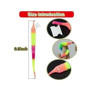SHENGSEN 6 piezas arco iris gusano mágico juguetes de_4