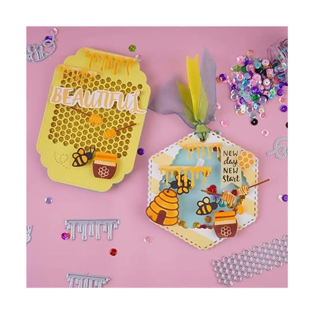 hinana 1000 troqueles de metal con marco de colmena de_5