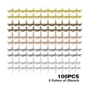 100 colgantes de libélula de aleación de insectos_2