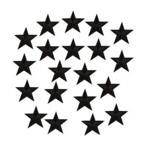 Xunhui Parche bordado con estrellas negras para planchar_1