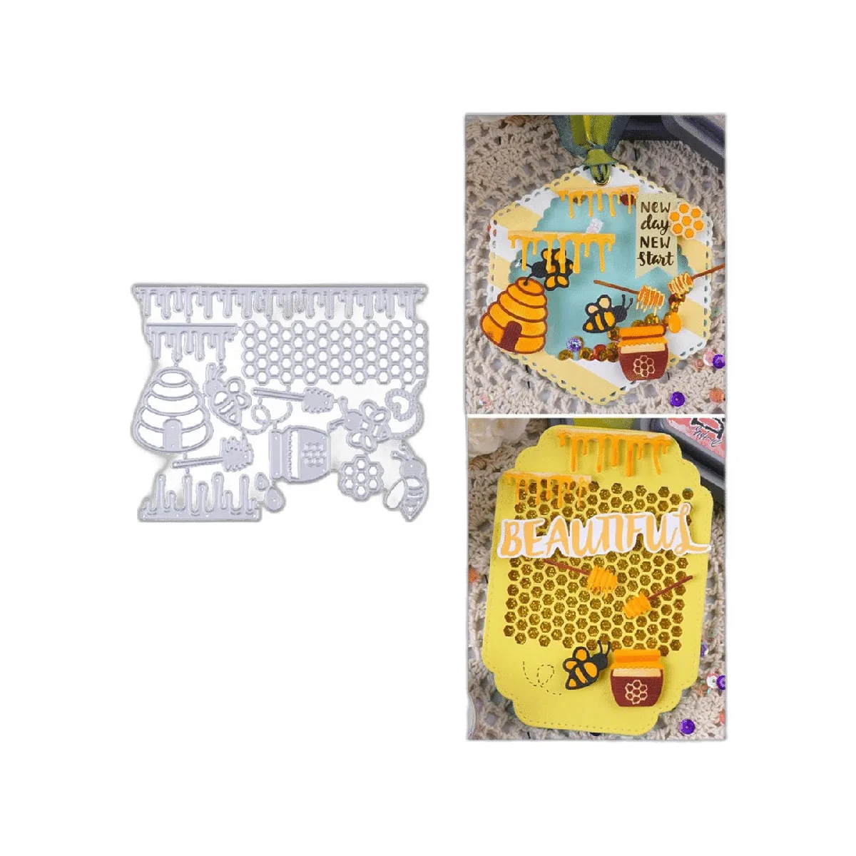 hinana 1000 troqueles de metal con marco de colmena de_1