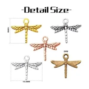 100 colgantes de libélula de aleación de insectos_3