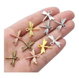 100 colgantes de libélula de aleación de insectos_7