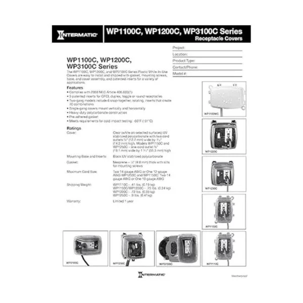 Intermatic WP3100C Cubierta de plástico resistente a la_2