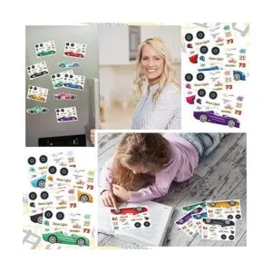 36 hojas de calcomanías de auto de carreras para niños_7