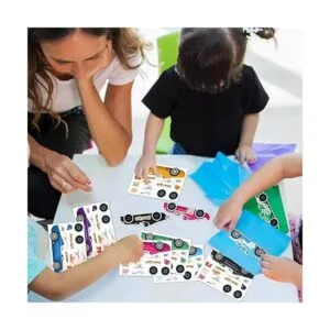 36 hojas de calcomanías de auto de carreras para niños_4