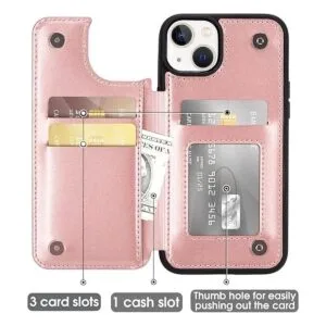 Arae Funda para iPhone 14 Funda tipo cartera con_3