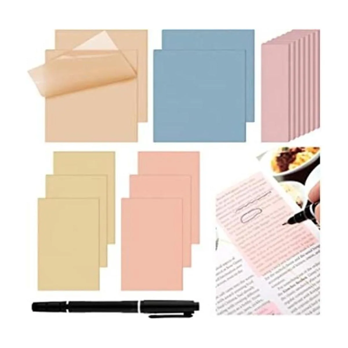 900 notas adhesivas transparentes con marcador translúcido_1