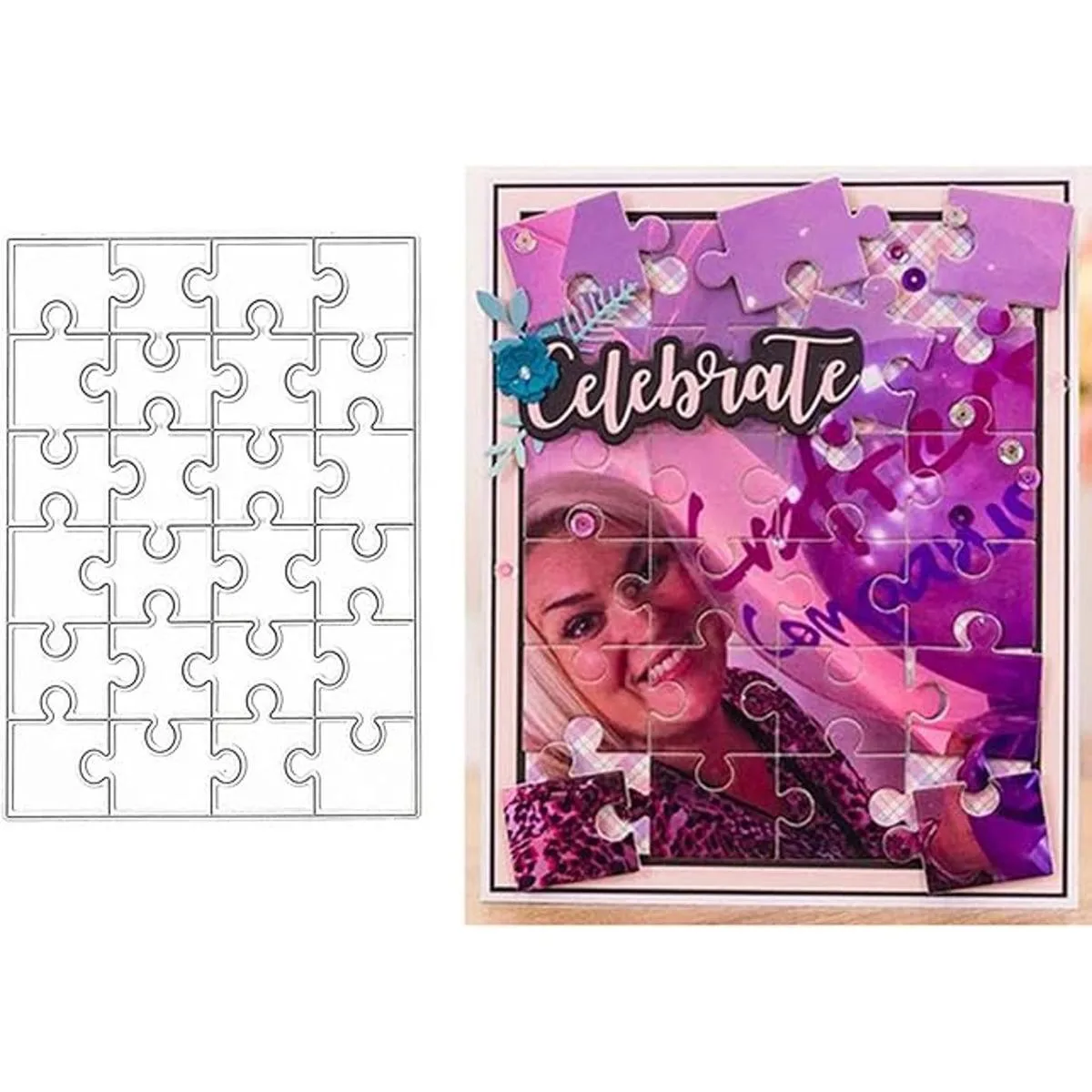 hinana Marco de rompecabezas rectangular de metal_1