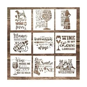 Plantilla decorativa de letras de vino para hacer_1