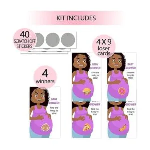 Juegos de baby shower juego de cartas raspar para premios_2