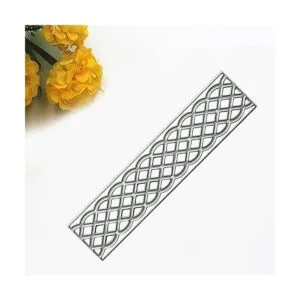 Troqueles de metal con borde de cuadrícula a rayas_6