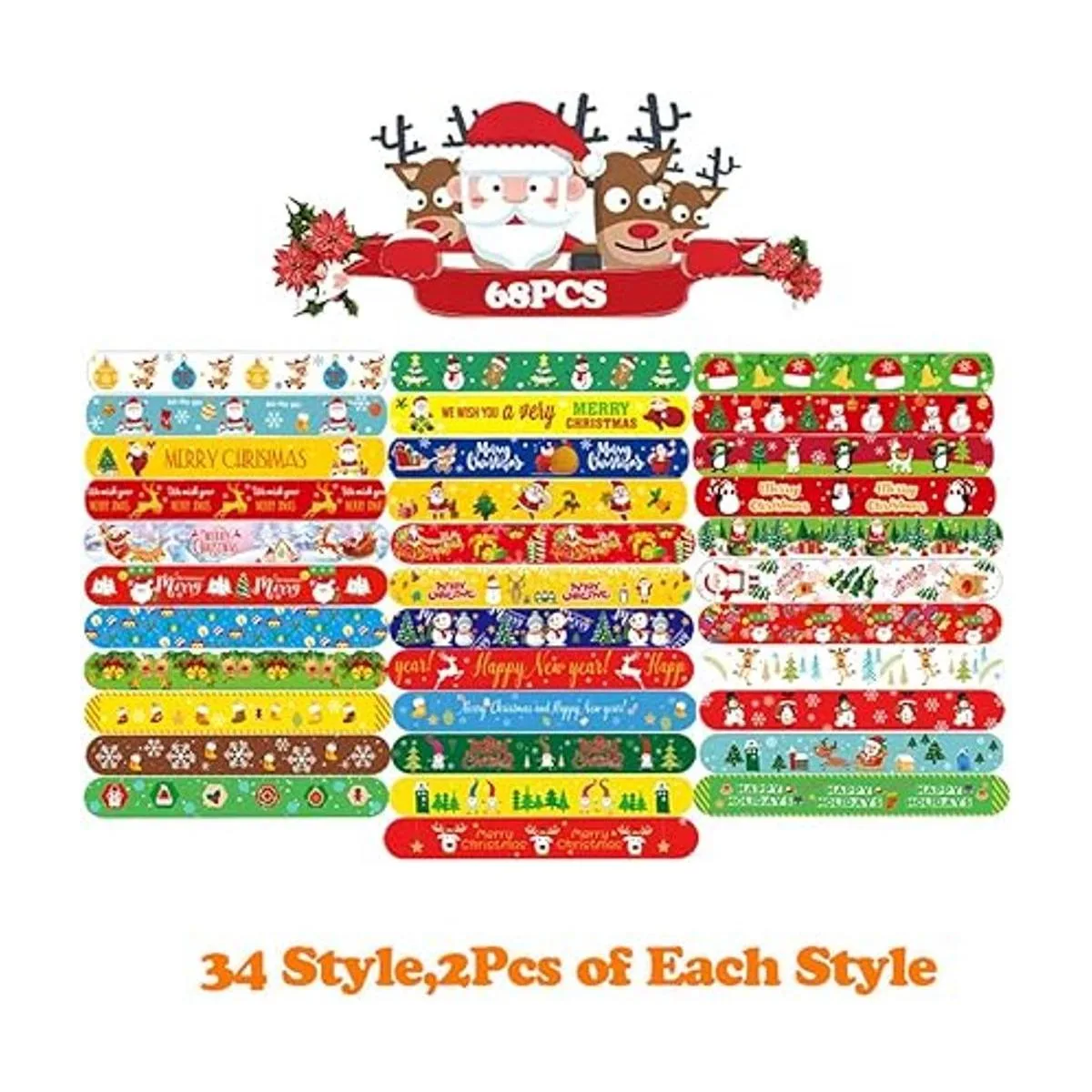 68 pulseras de Navidad para niños para niños y niñas_2