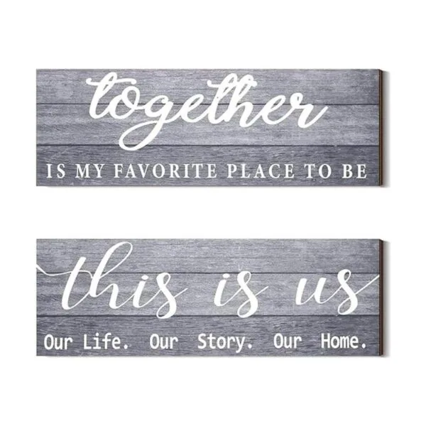 2 carteles de decoración del hogar This is Us Our Life Our_1