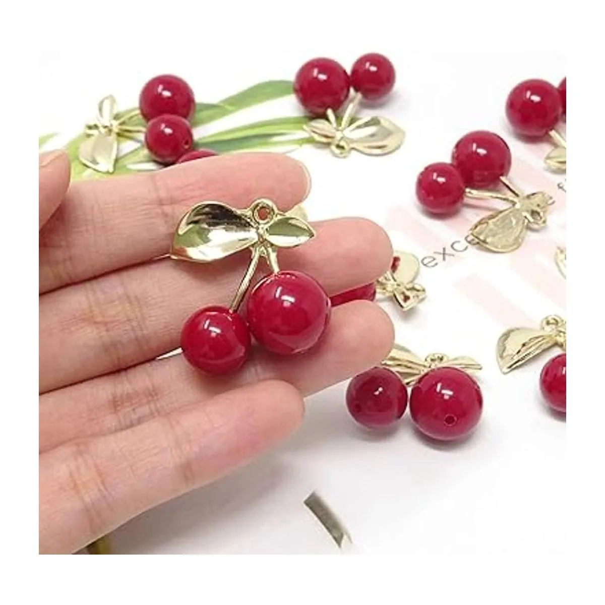 Honbay 10 colgantes de cerezo rojo de frutas para_4