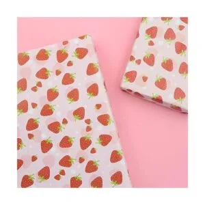 Papel de regalo de fresas para niñas y niños 6 hojas_6