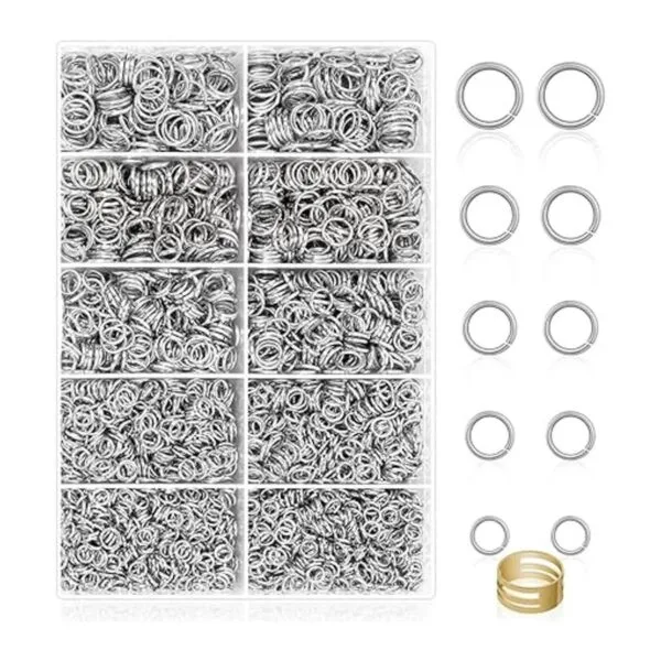 Anillos de salto para hacer joyas 4600 piezas de plata_1