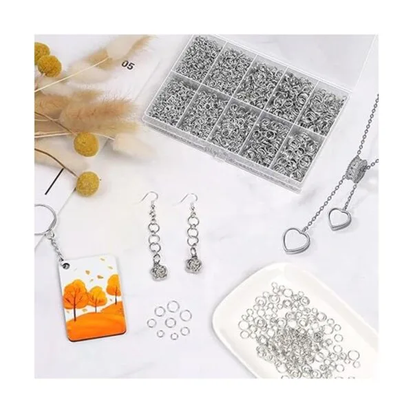 Anillos de salto para hacer joyas 4600 piezas de plata_5