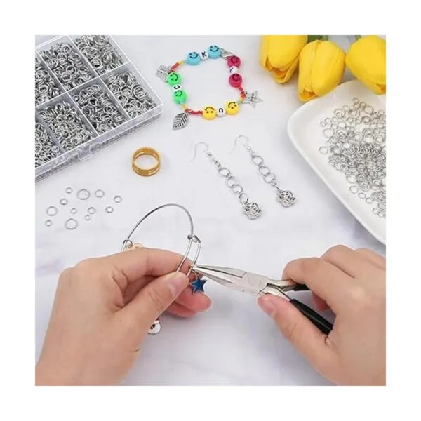 Anillos de salto para hacer joyas 4600 piezas de plata_7