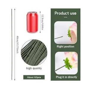 60 tallos florales de alambre para flores de papel_3