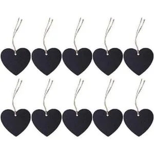 Mini etiquetas de pizarra de madera para colgar con forma_1