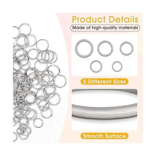 Anillos de salto para hacer joyas 4600 piezas de plata_4