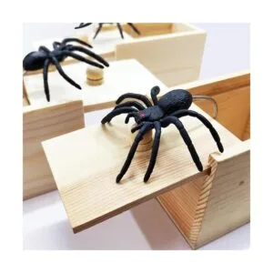 PARNIXS Caja con araña de goma para bromas caja de_2