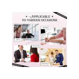 Juego de 8 bolígrafos de color oro rosa con purpurina de_5