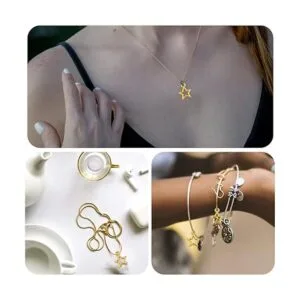 200 colgantes chapados en oro con diseño de estrella de_6