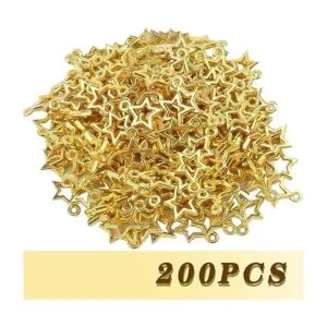 200 colgantes chapados en oro con diseño de estrella de_2