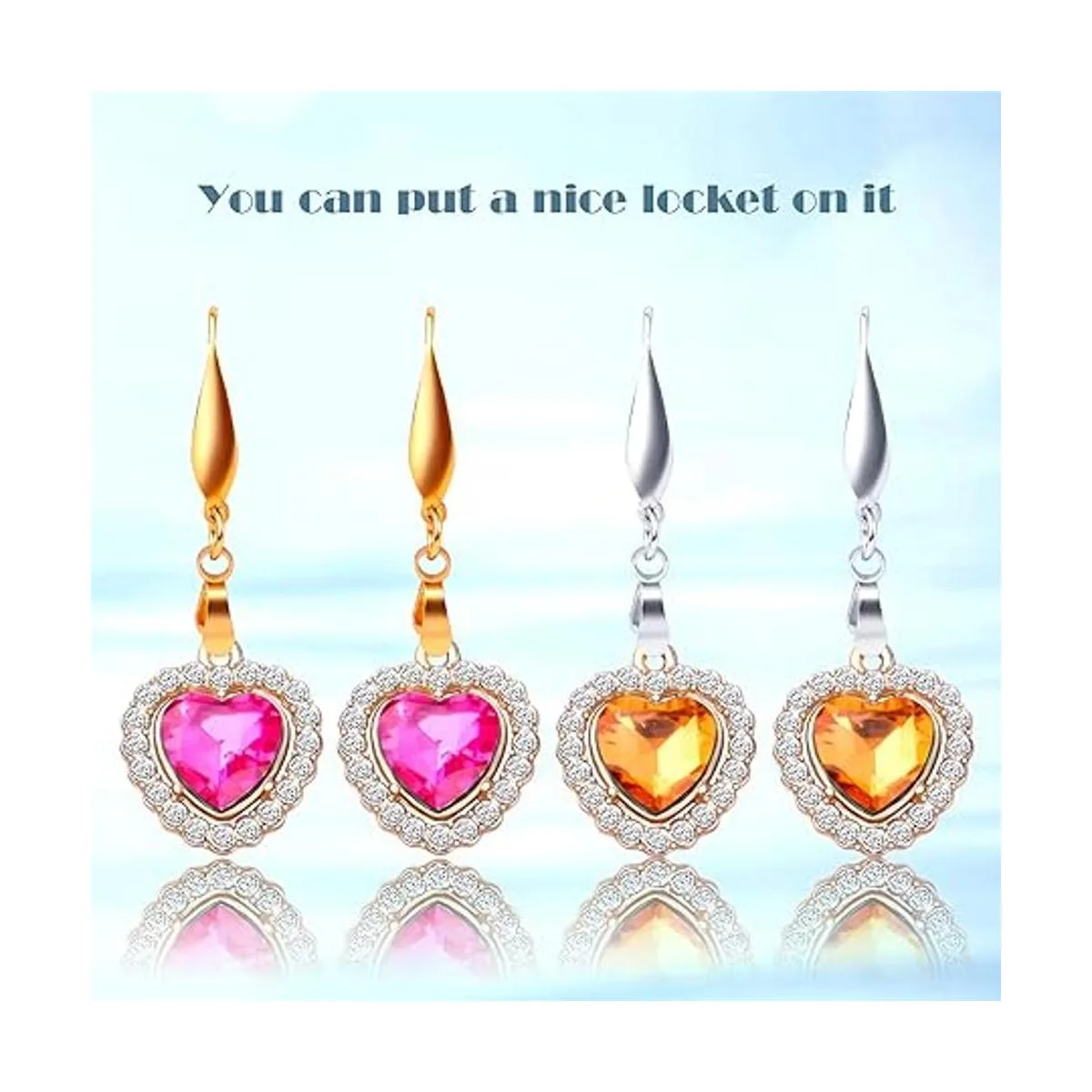 20 ganchos de acero inoxidable con cierre para pendientes_5